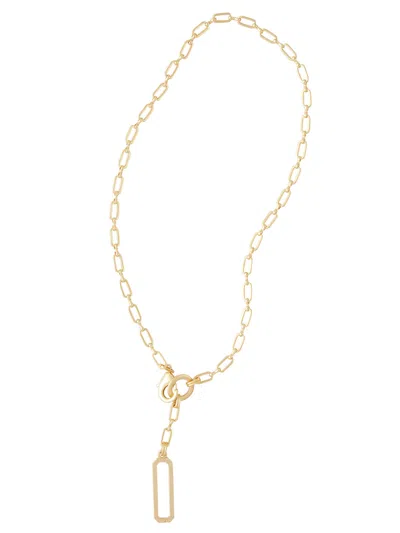 Shop Misook Handmade Matte Gold Paperclip Chain Y Necklace