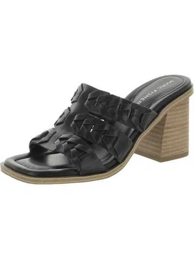 Shop Marc Fisher Womens Faux Leather Slip-on Heels In Black