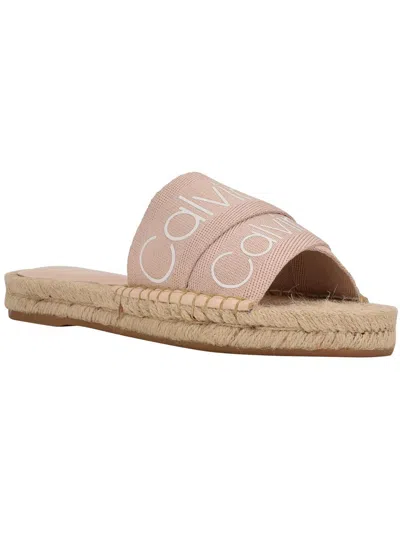 Shop Calvin Klein Tasha Womens Open Toe Slip On Slide Sandals In Multi