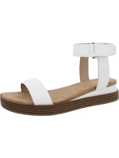 Shop Alfani Cherryll Womens Leather Flats Slingback Sandals In White