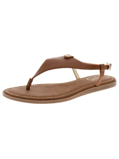 Shop Circus By Sam Edelman Carolina Womens Faux Leather Buckle Thong Sandals In Brown
