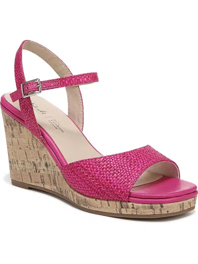 Shop Lifestride Island Time Womens Wedge Ankle Strap Wedge Sandals In Pink