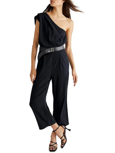 Shop Free People Womens One Shoulder Slouchy Jumpsuit In Black