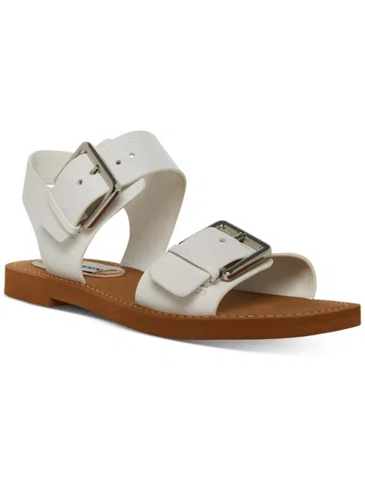 Shop Steve Madden Santo Womens Leather Animal Print Slingback Sandals In White