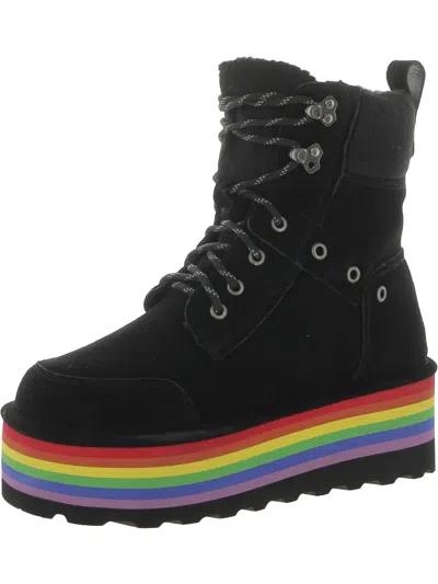 Bearpaw Retro Alicia Womens Sheepskin Cold Weather Shearling Boots In Black