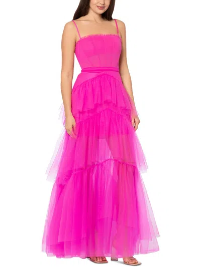 Shop Betsy & Adam Womens Corset Long Evening Dress In Pink