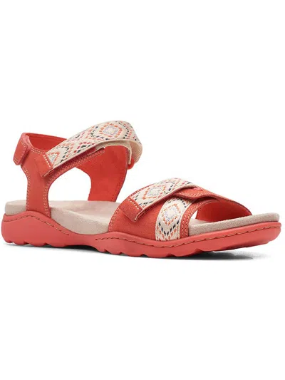 Shop Clarks Amanda Sprint Womens Suede Ankle Strap Slingback Sandals In Multi