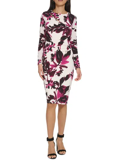 Shop Calvin Klein Womens Cutout Midi Sheath Dress In Multi
