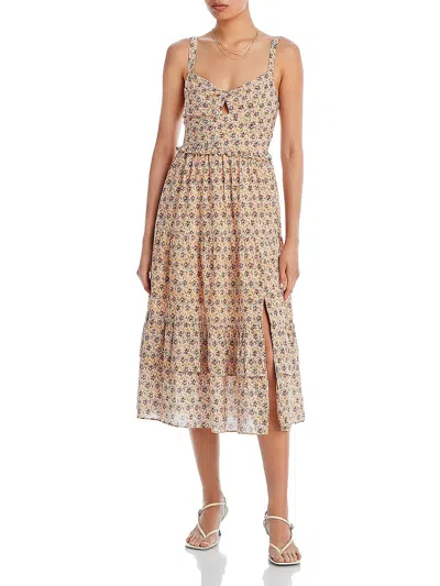 Shop Paige Olivetta Womens Floral Print Midi Fit & Flare Dress In Multi