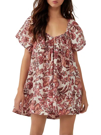 Free People Kauai Print Tunic Top In White