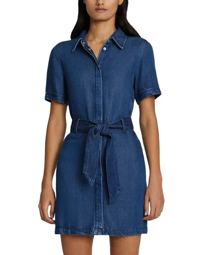 Shop 7 For All Mankind Belted Shirtdress In Blue