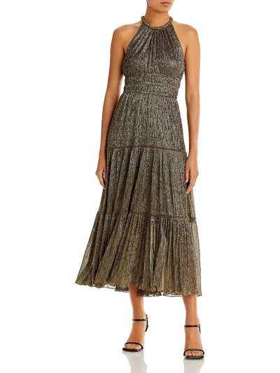 Shop A.l.c Womens Metallic Maxi Halter Dress In Gold