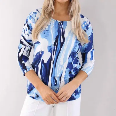 Shop Claire Desjardins Knit Top In Blue/white