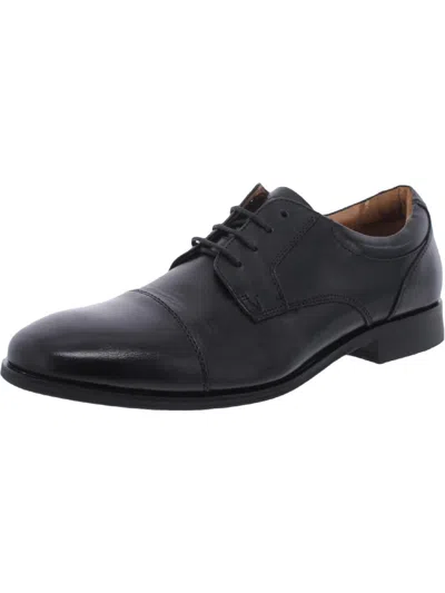 Shop Vionic Shane Mens Leather Lace Up Oxfords In Black