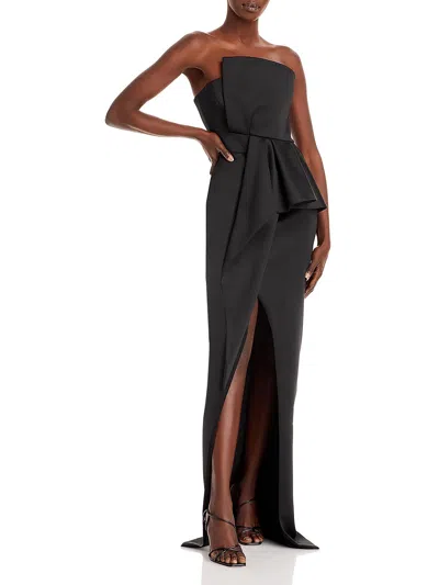 Shop Black Halo Jonas Womens Strapless Scuba Evening Dress In Black