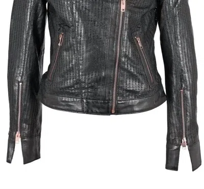 Shop Mauritius Peggy Leather Jacket In Black