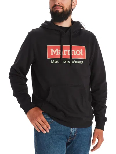 Shop Marmot Mens Sweatshirt Activewear Hoodie In Black