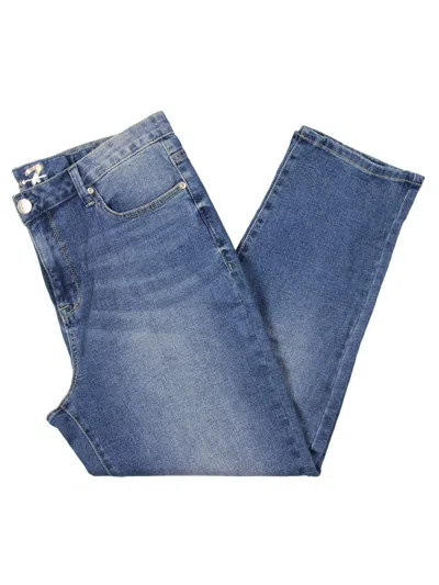 Shop Seven Womens Straight Leg Comfort Stretch Straight Leg Jeans In Blue