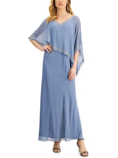 Shop Jkara Womens Overlay Maxi Evening Dress In Multi