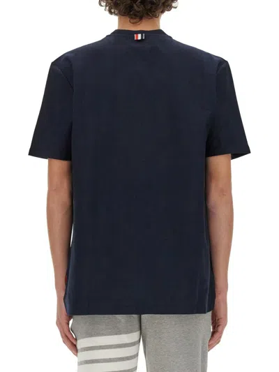 Shop Thom Browne Jersey T-shirt In Blue