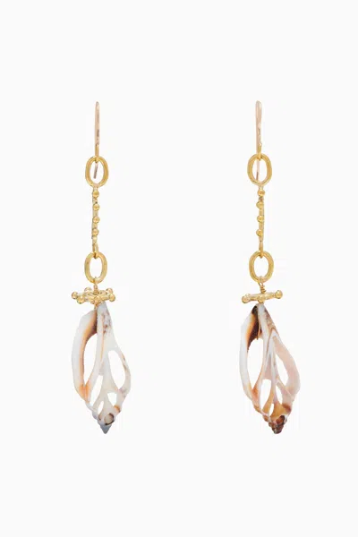 Shop Ulla Johnson Deconstructed Shell Earring In Pink Strombus