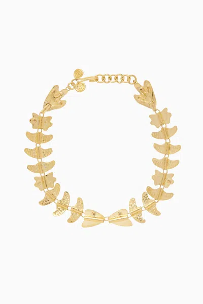 Shop Ulla Johnson Hand Hammered Chain Necklace In Brass