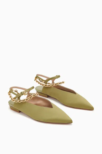 Shop Ulla Johnson Iman Pointed Flat In Olive