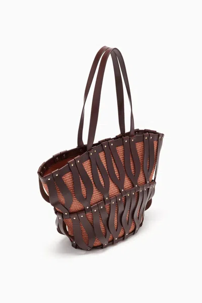 Shop Ulla Johnson Indra Large Tote In Chocolate/henna