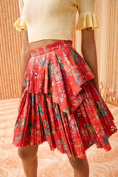 Shop Ulla Johnson Juno Skirt In Hibiscus