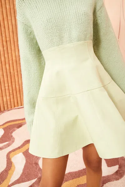 Shop Ulla Johnson Kiara Skirt In Pistachio Colorblock
