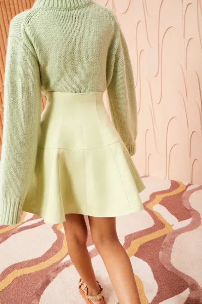 Shop Ulla Johnson Kiara Skirt In Pistachio Colorblock