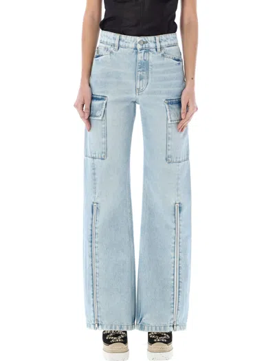 Shop Stella Mccartney Cargo Jeans In Clear Blue