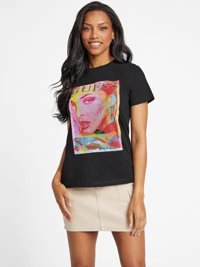 Guess Factory Eco Dream Rhinestone Tee In Black