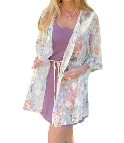 Shop Kori Floral Printed String Waist Kimono In Multi