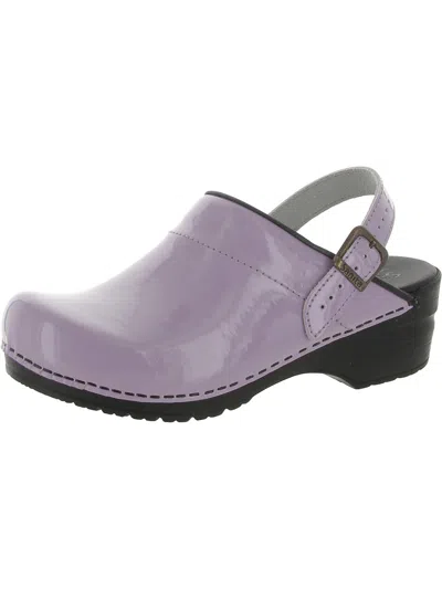 Shop Sanita Estelle Womens Patent Slip-on Clogs In Purple