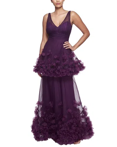 Shop Marchesa Notte Gown In Purple