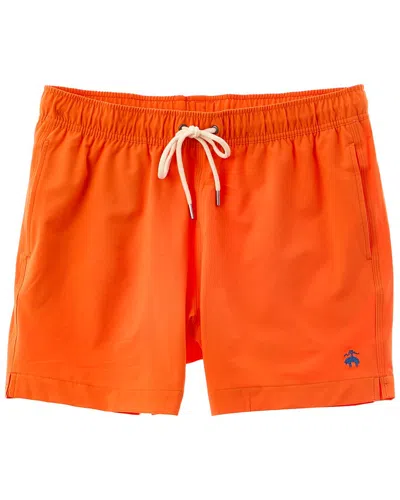 Shop Brooks Brothers Solid Swim Trunk In Orange