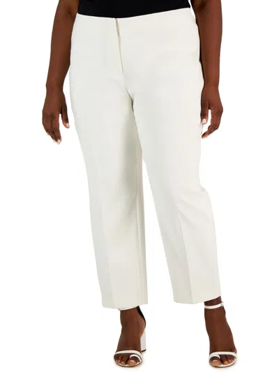 Shop Anne Klein Plus Womens High Rise Business Ankle Pants In White