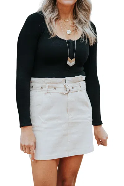 She + Sky Put It In The Bag Skirt In Natural In White