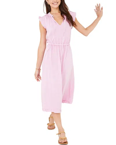 Shop Bella Dahl Ruffle Sleeve Midi Dress In Pink