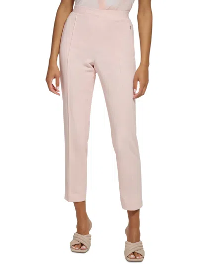 Shop Calvin Klein Womens High Rise Pintuck Straight Leg Pants In Pink