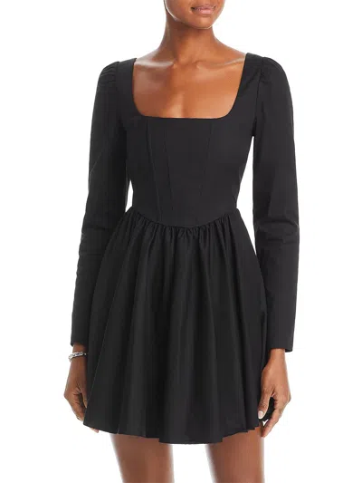 Shop Wayf Marie Womens Corset Seamed Mini Fit & Flare Dress In Black