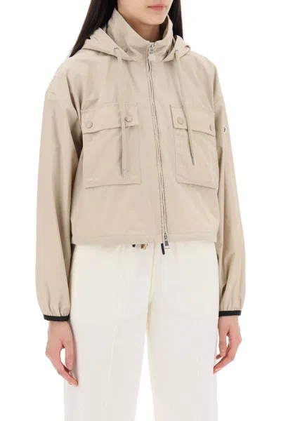 Shop Moncler Basic Leda Windbreaker Jacket In Beige