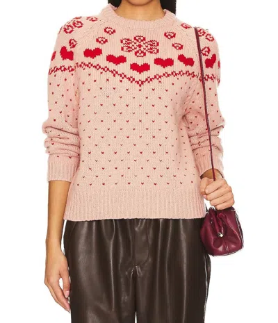Shop The Great The Sweetheart Pullover In Blush & Cherry In Multi