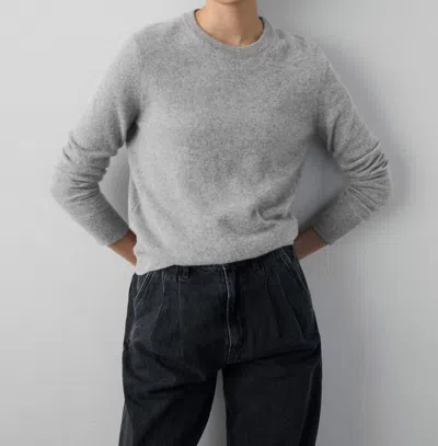 Shop White + Warren Cashmere Core Crewneck Sweater In Grey Heather