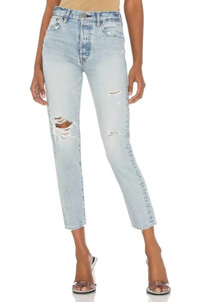 Shop Moussy Melvin Tapered Jean In Light Blue