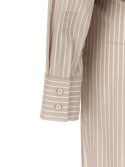 Giuseppe Di Morabito Waist Belt Striped Maxi Dress In Neutral