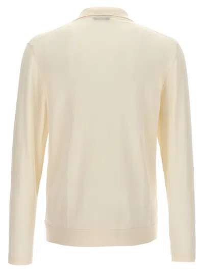 Shop Zanone Cotton Silk  Shirt Polo White