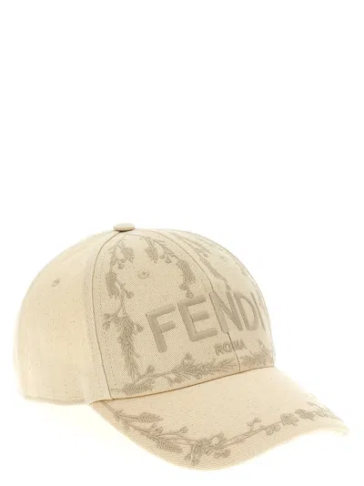 Shop Fendi Roma Hats White