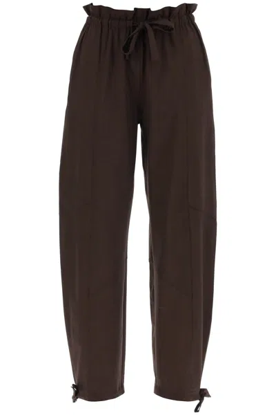 Shop Ganni Pantaloni Drapey In Lenzing™ Ecovero™